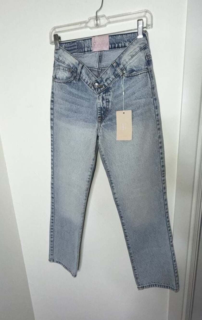 Revice Viper V Waist Light Wash Jeans Up All Night Straight Leg Cut Size 24 NWT